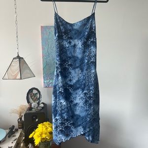 y2k blue floral dress